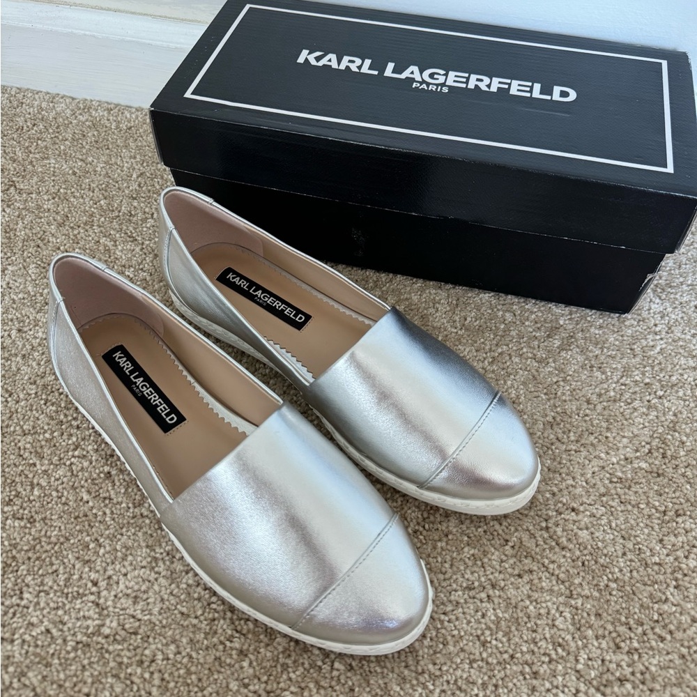Karl Lagerfeld Paris Chespie Silver Metallic Nappa